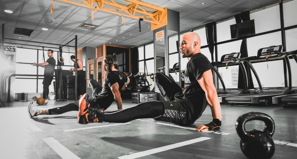 Guys working out