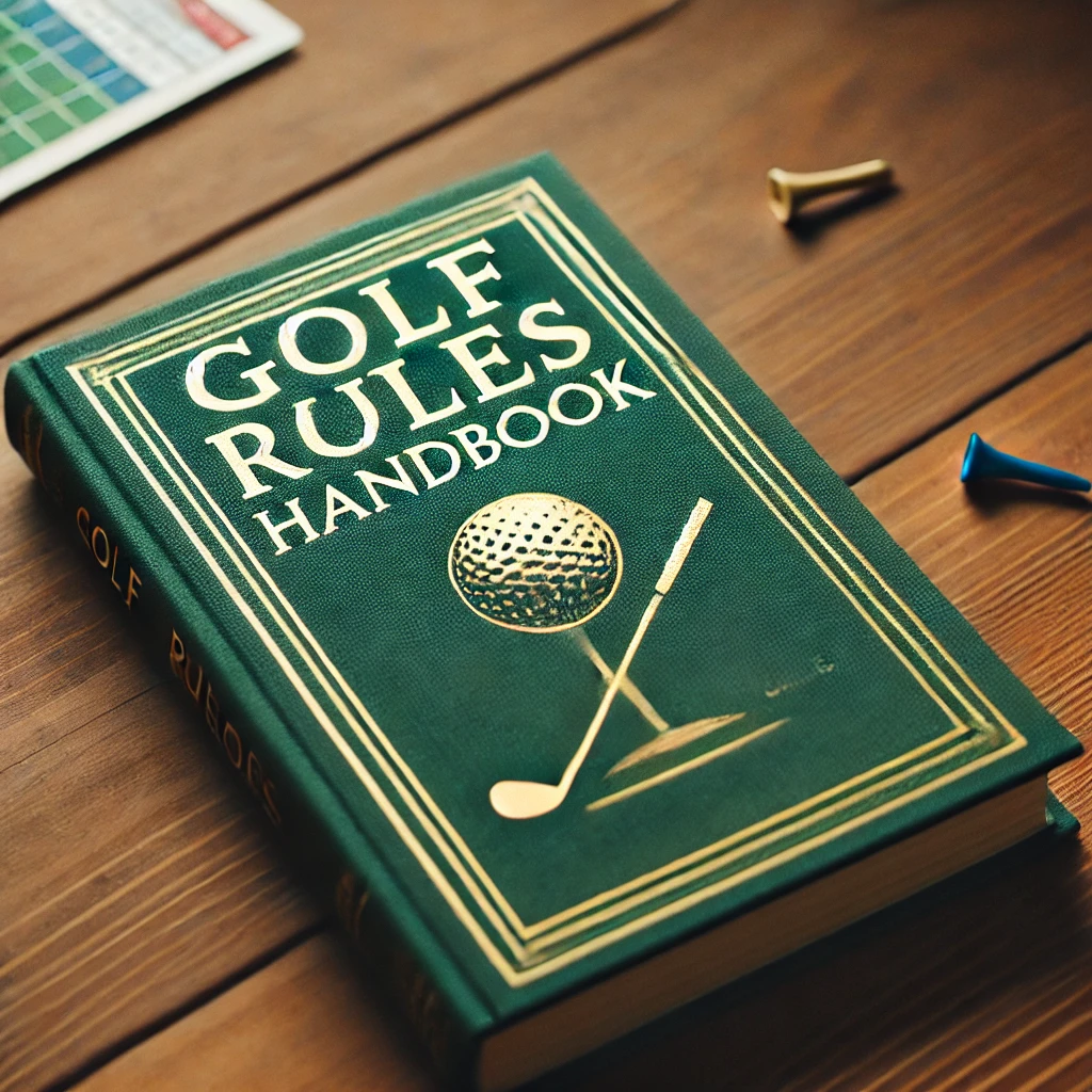 Golf rules book on desk